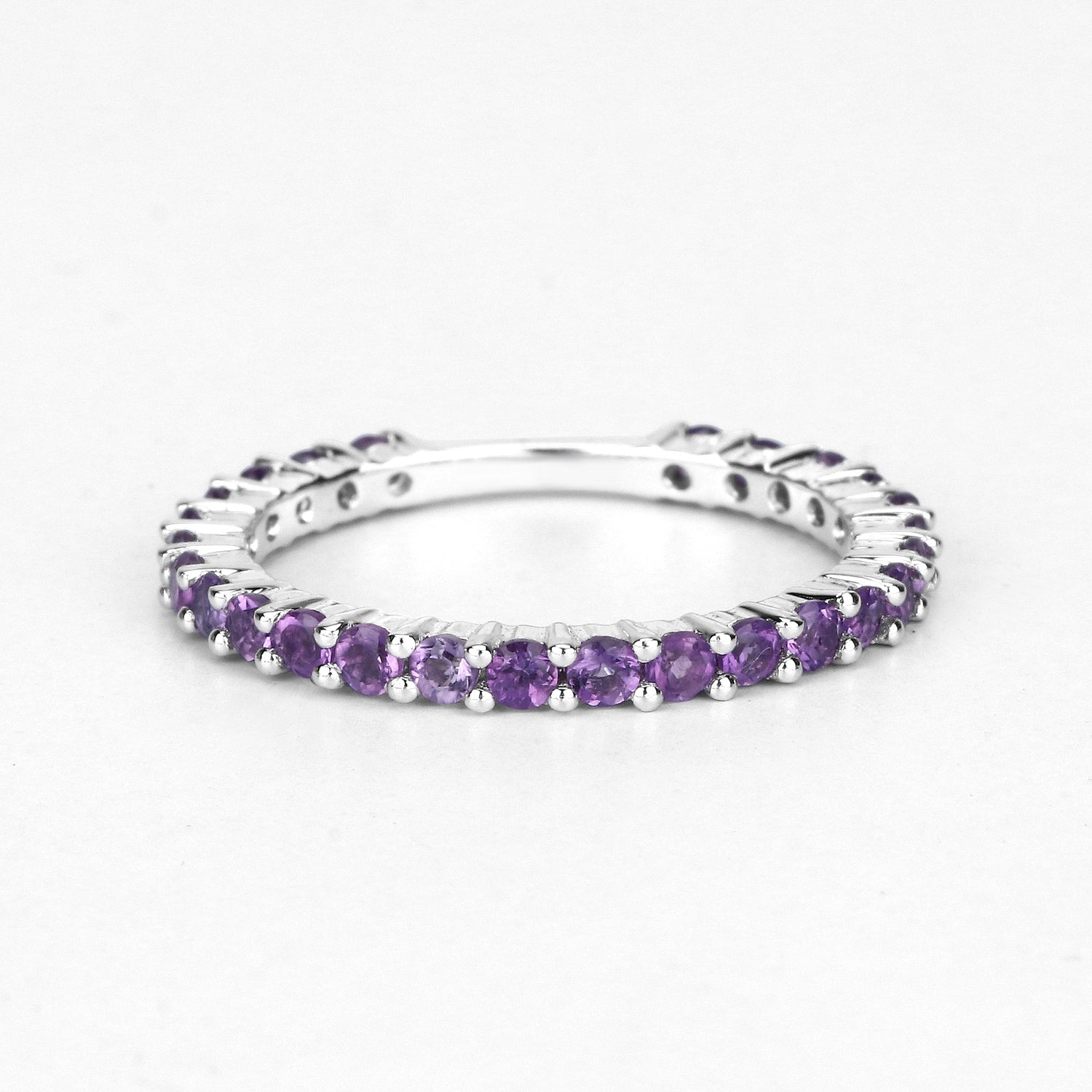0.78 Carat Genuine Amethyst .925 Sterling Silver Ring  DestGlow