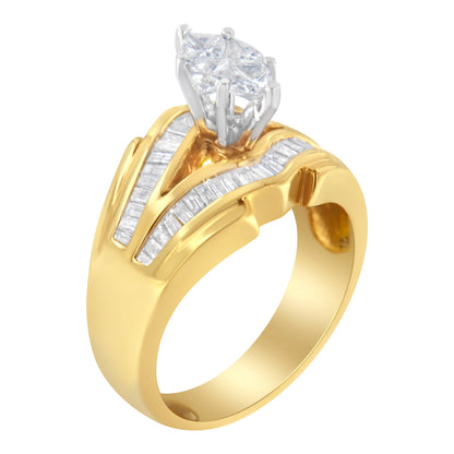14KT Two-Toned Gold Diamond Cocktail Ring (1 cttw, H-I Color, SI1-SI2 Clarity) by Bids.com