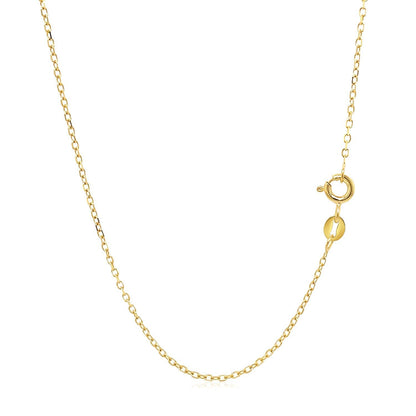 14k Yellow Gold Faceted Cable Link Chain 1.3mm by Bids.com
