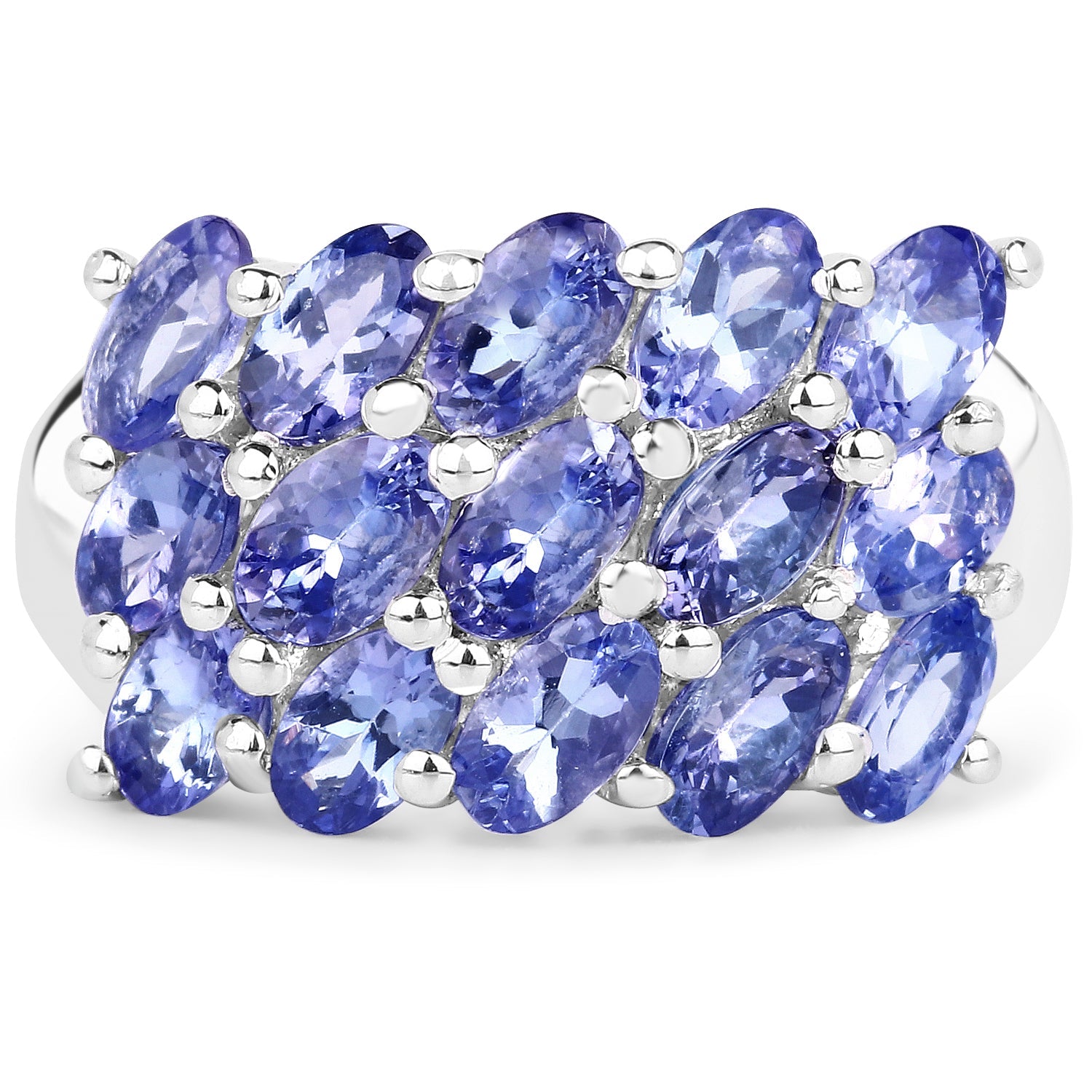 3.75 Carat Genuine Tanzanite .925 Sterling Silver Ring by Bids.com