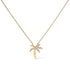 10K Yellow Gold 1/10 Cttw Round Diamond Palm Tree 18" Inch Pendant Necklace (H-I Color, I1-I2 Clarity) by Bids.com