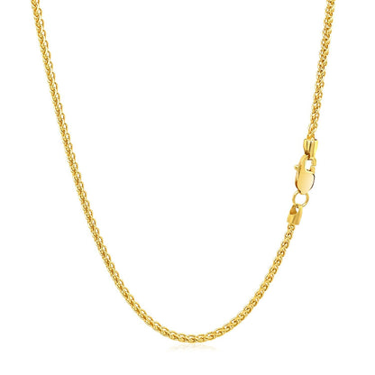 14k Yellow Gold Round Wheat Chain 1.5mm by Bids.com