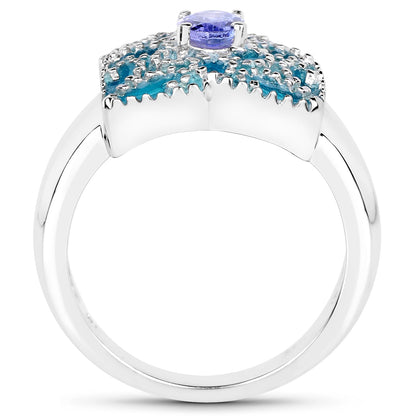 0.44 Carat Genuine Tanzanite .925 Sterling Silver Ring by Bids.com