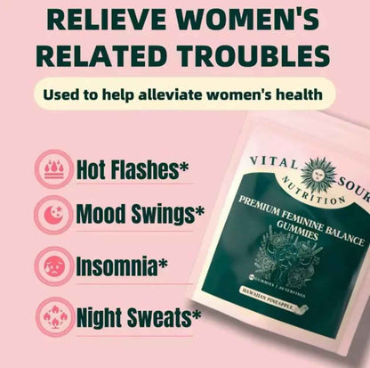 Vital Source Nutrition - Premium Feminine Balance Gummies - for Women’s Health &amp; Wellness - Immune Support - Vegan, Gluten-Free &amp; Halal - Hawaiian Pineapple - 60 Gummies - 30 Servings