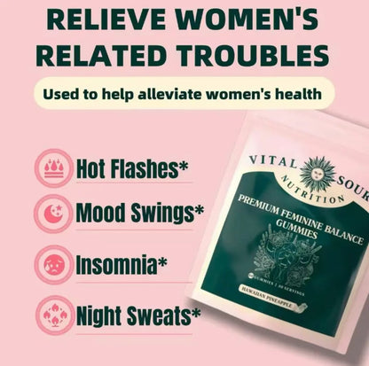 Vital Source Nutrition - Premium Feminine Balance Gummies - for Women’s Health &amp; Wellness - Immune Support - Vegan, Gluten-Free &amp; Halal - Hawaiian Pineapple - 60 Gummies - 30 Servings  DestGlow