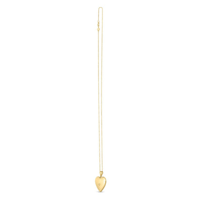 14k Yellow Gold Diamond Heart Locket Necklace by Bids.com