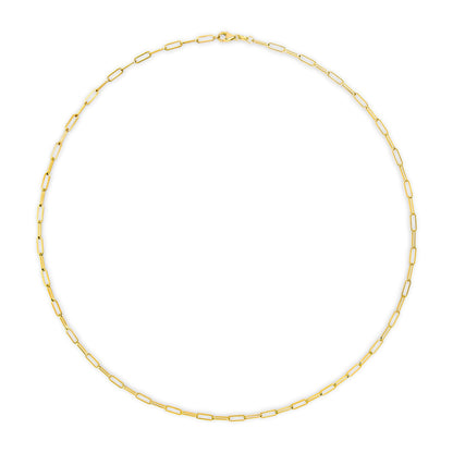 Solid 14K Yellow Gold 2.5mm Paperclip Chain Necklace Unisex 18" Inches by Bids.com