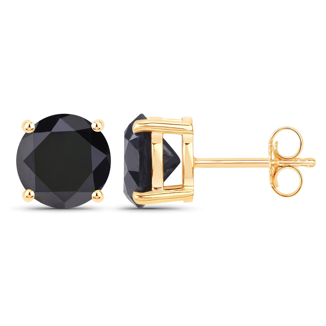 4.91 Carat Genuine Black Diamond 14K Yellow Gold Earrings by Bids.com