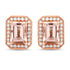 1.82 Carat Genuine Morganite and White Diamond 14K Rose Gold Earrings  DestGlow