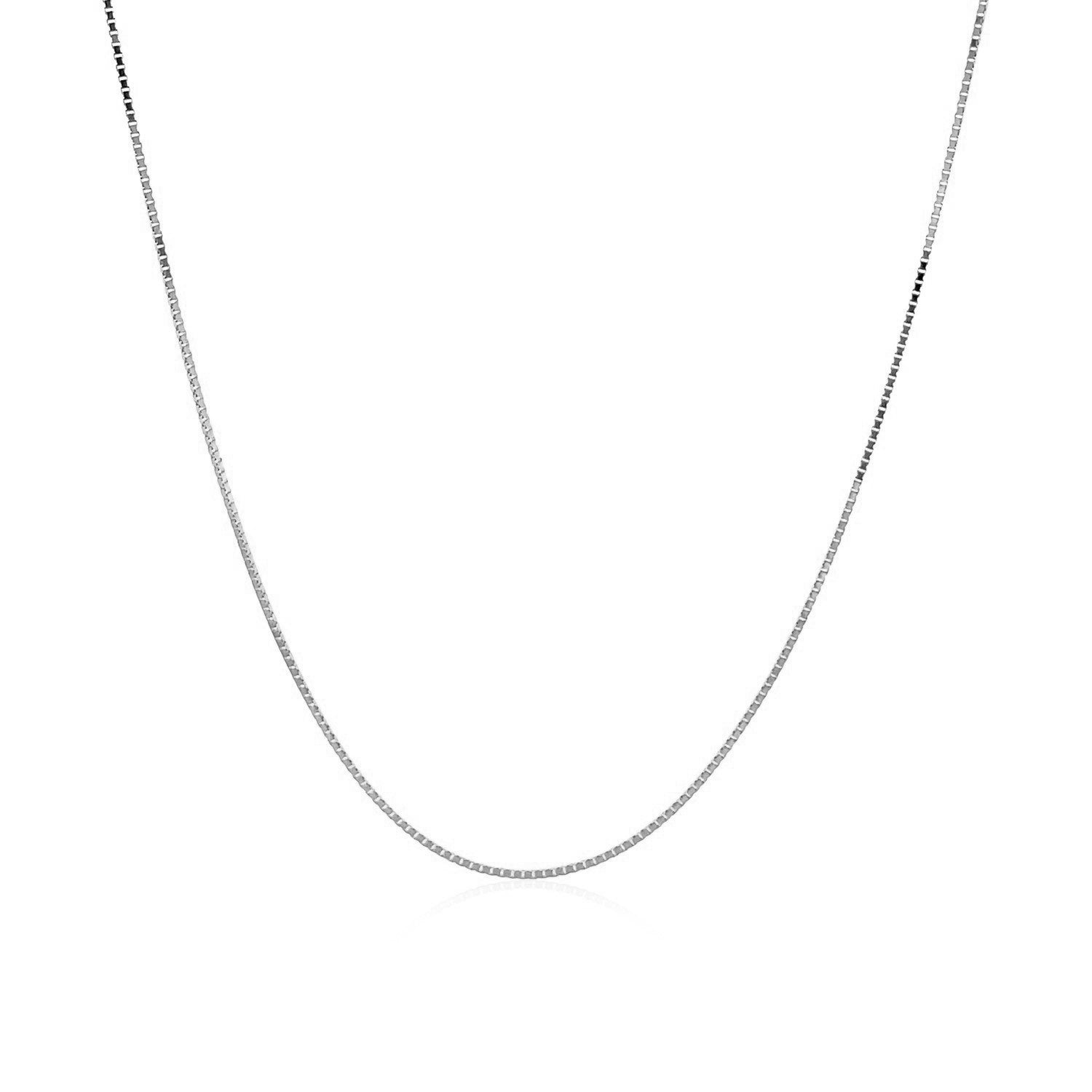 14k White Gold Classic Box Chain 0.6mm by Bids.com