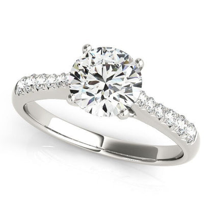 14k White Gold Round Cut Diamond Engagement Ring (1 5/8 cttw) by Bids.com