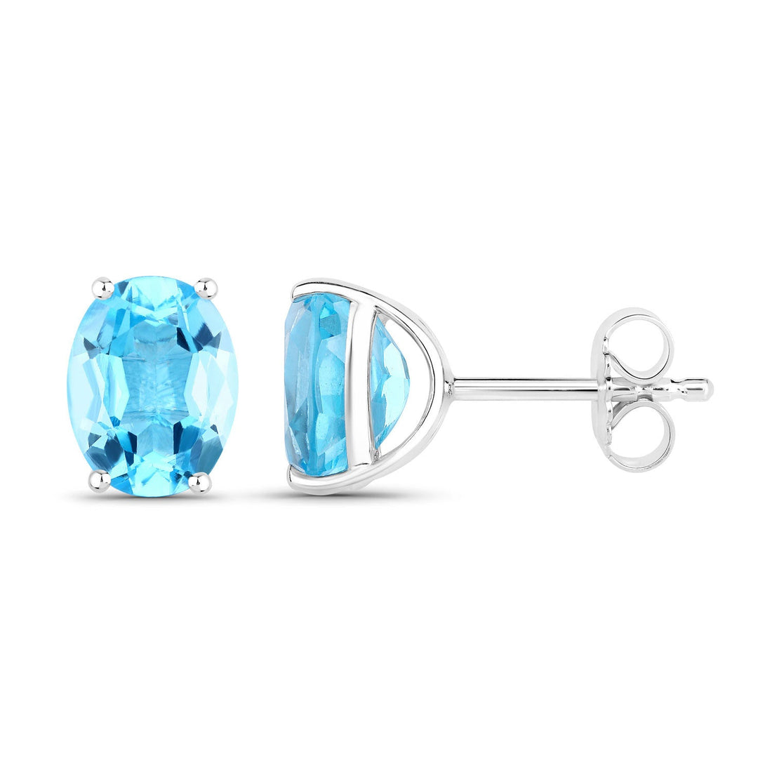 4.00 Carat Genuine Swiss Blue Topaz .925 Sterling Silver Earrings by Bids.com