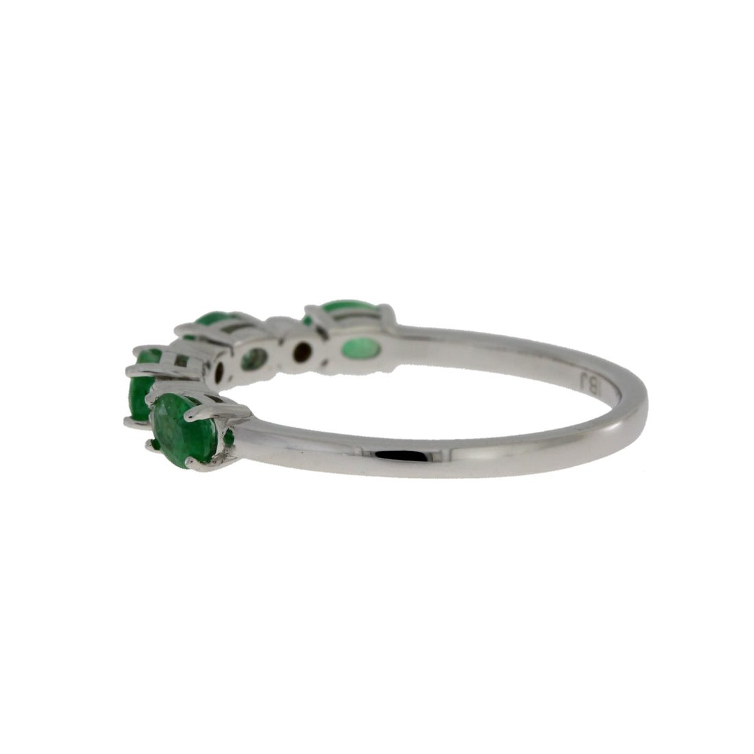 Emerald Diamond Fashion band rings 14KT White Gold by Bids.com