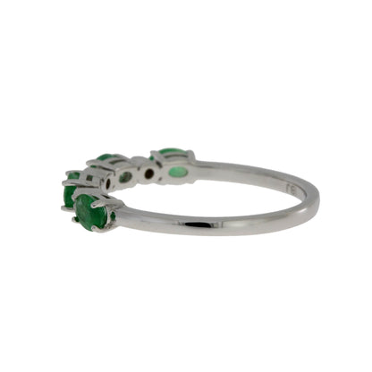 Emerald Diamond Fashion band rings 14KT White Gold by Bids.com