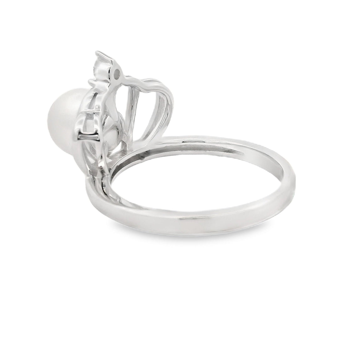 Natural FW Pearl Cubic Zirconium Ring Sterling Silver by Bids.com