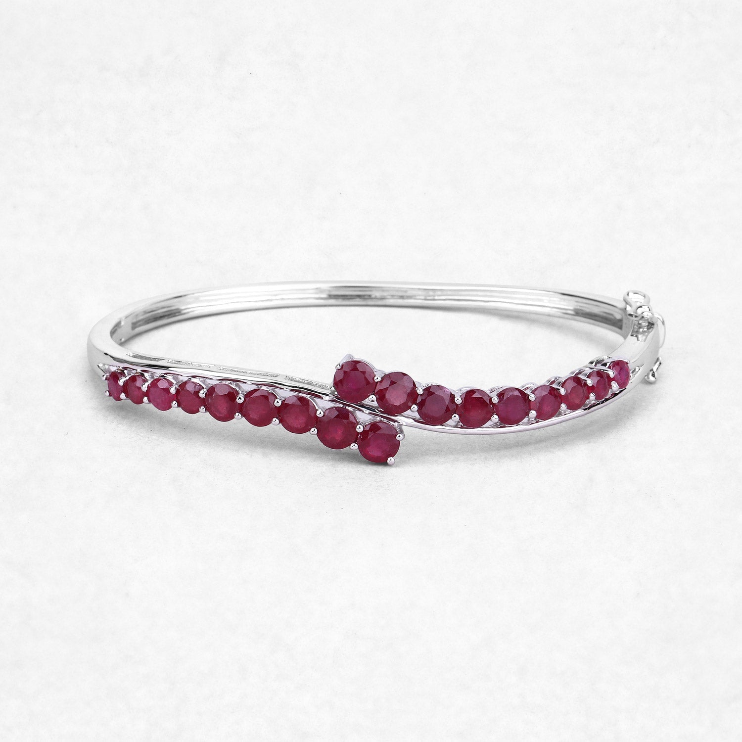 9.10 Carat Glass Filled Ruby .925 Sterling Silver Bangle by Bids.com