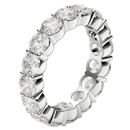 Round Cut Lab Grown Diamond Eternity Ring in 14k White Gold (4 cttw FG/VS2) by Bids.com
