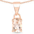 18K Rose Gold Plated 0.70 Carat Genuine Morganite .925 Sterling Silver Pendant  DestGlow