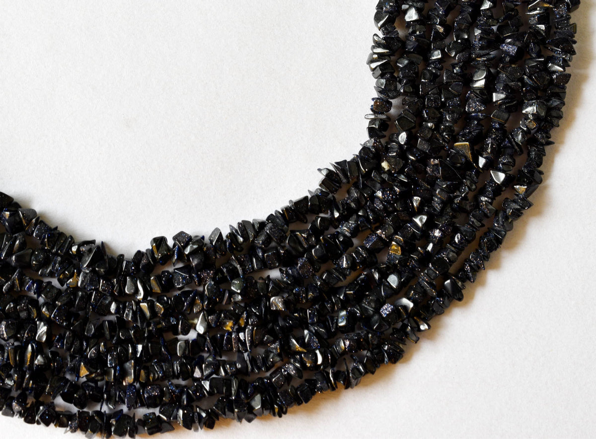 Uncut Blue Sandstone  Crystal Chip Beads Raw Gemstone Uncut Beads Necklace  DestGlow