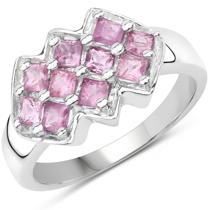 1.20 Carat Genuine Pink Sapphire .925 Sterling Silver Ring by Bids.com