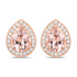 2.03 Carat Genuine Morganite and White Diamond 14K Rose Gold Earrings  DestGlow