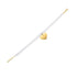 14k Yellow Gold Pearl Heart Charm Bracelet  DestGlow