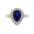 Created Sapphire Moissanite Ring Sterling Silver by Bids.com