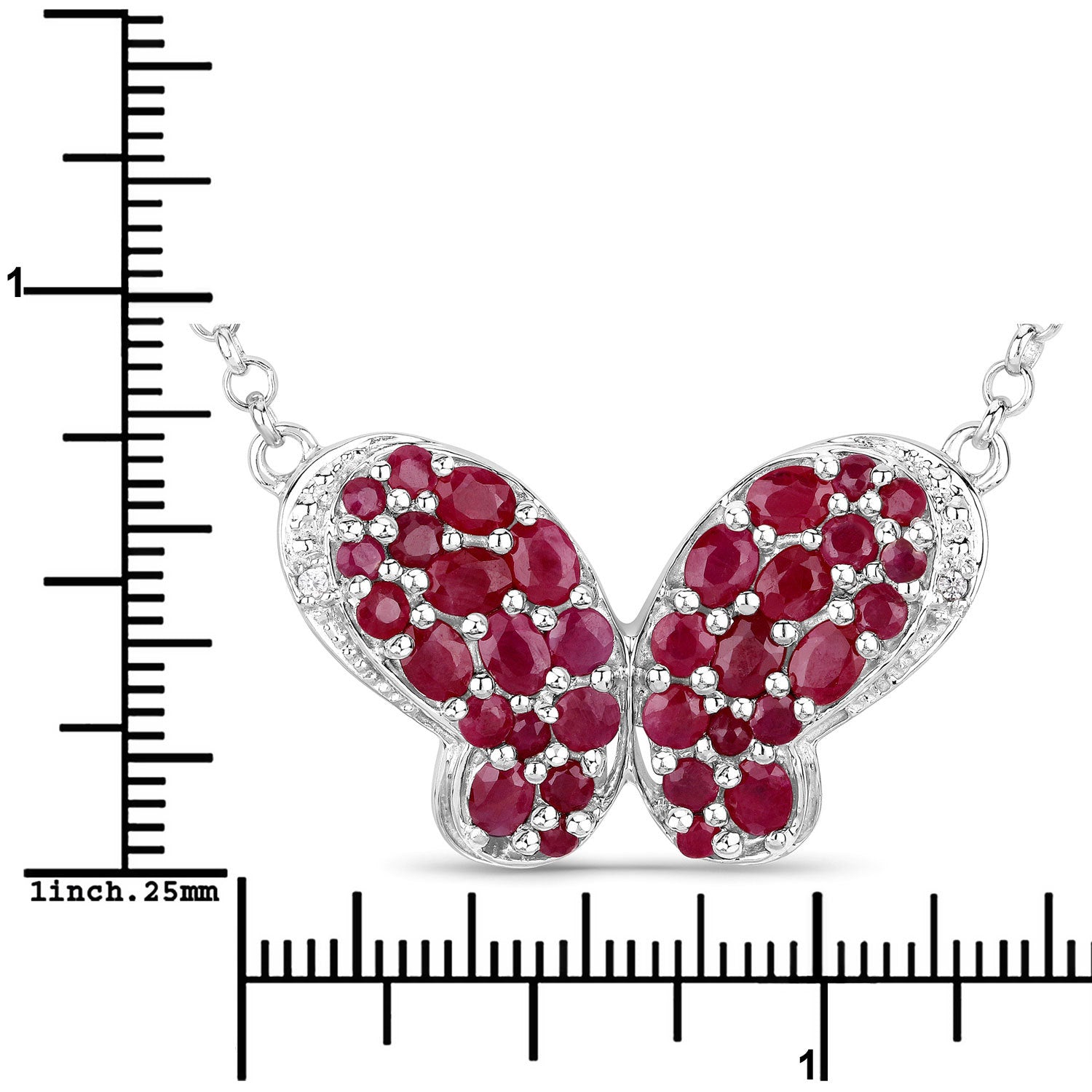 4.15 Carat Genuine Ruby and White Zircon .925 Sterling Silver Pendant by Bids.com