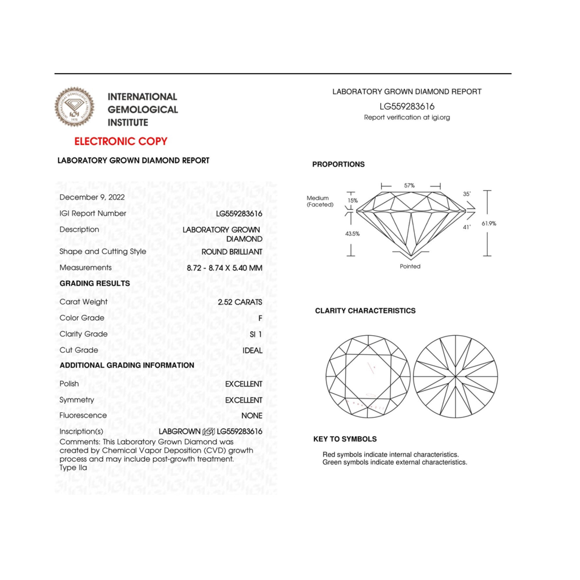 IGI Certified 14K White Gold 5.00 Cttw Round Brilliant-Cut Lab Grown Diamond Classic 4-Prong Stud Earrings with Screw Backs (F-G Color, SI1 Clarity) by Bids.com