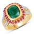 14K Yellow Gold Plated 4.80 ct. t.w. Dyed Emerald and Ruby Ring in Sterling Silver by Bids.com