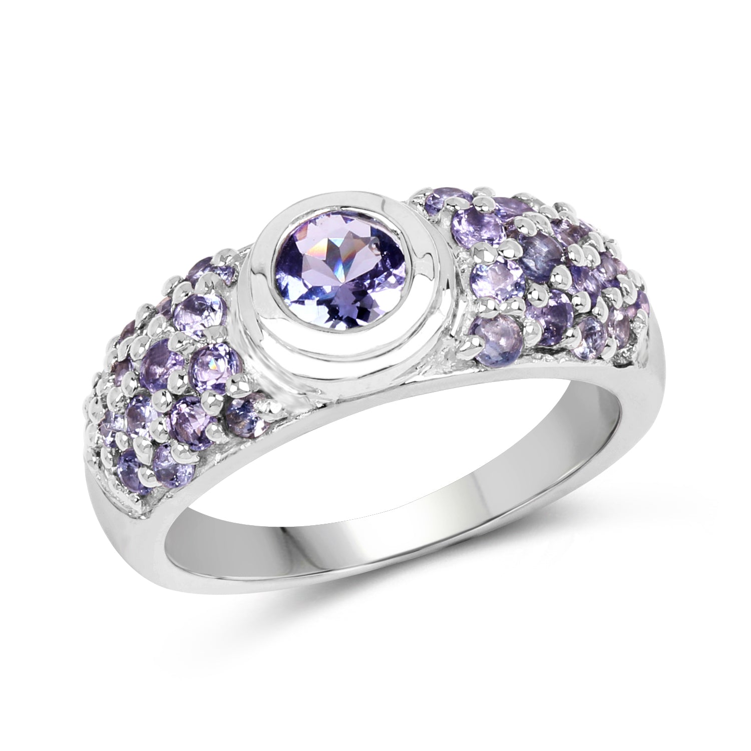 1.45 Carat Genuine Tanzanite .925 Sterling Silver Ring by Bids.com