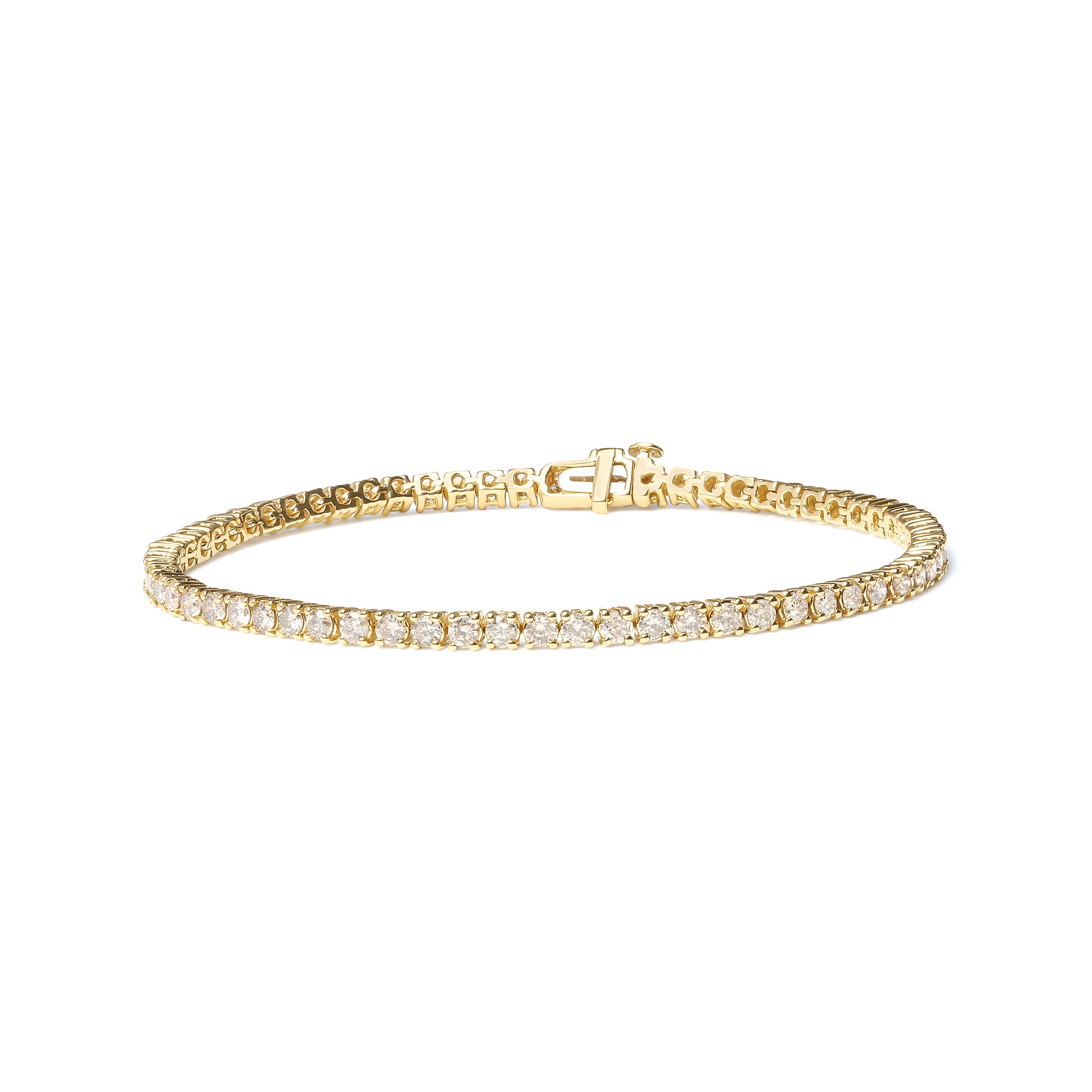 14K Yellow Gold 6.0 Cttw Classic 4 Prong Set Round Brilliant Cut Diamond Tennis Bracelet (K-L Color, VS2-SI1 Clarity) - 7.25" by Bids.com