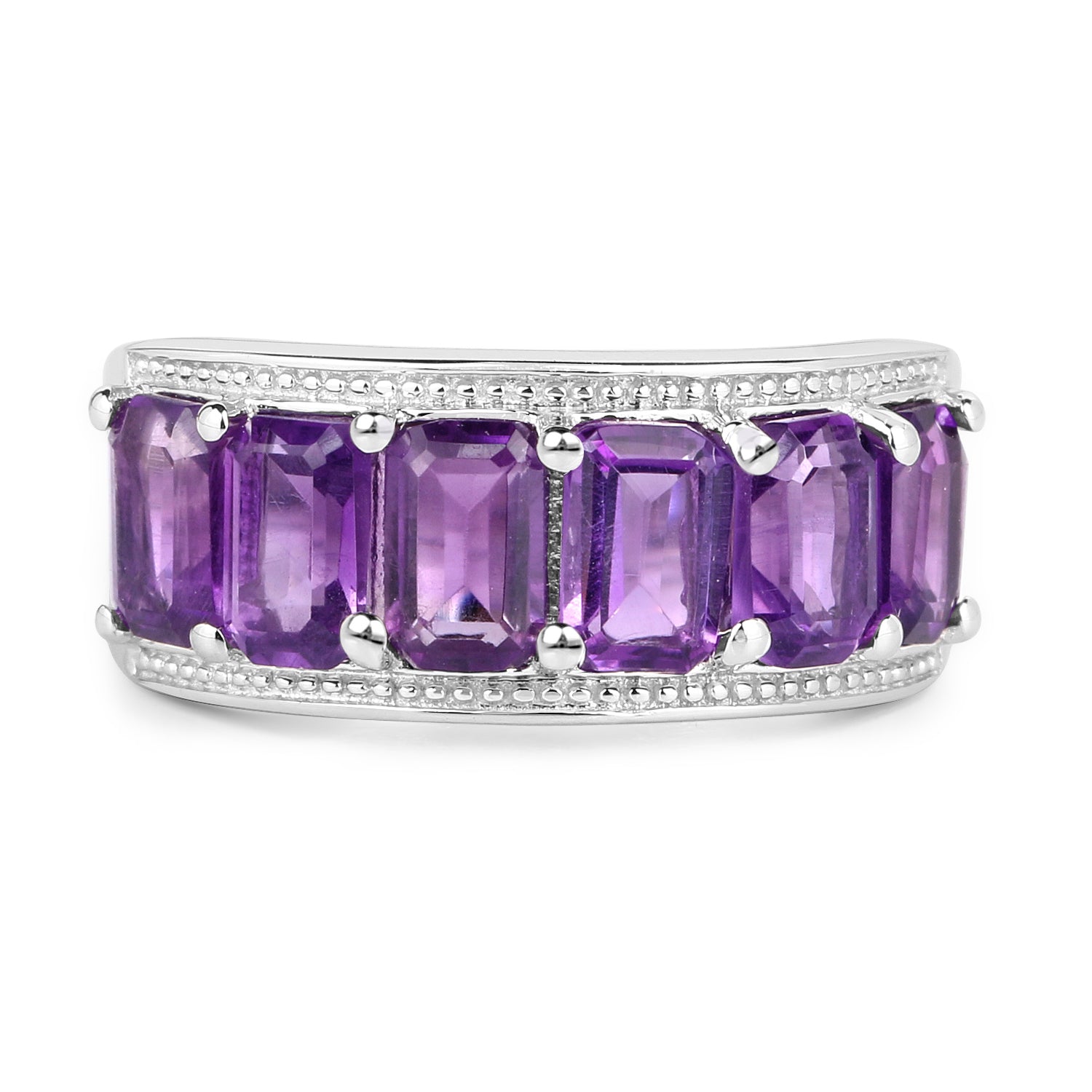 3.30 Carat Genuine Amethyst .925 Sterling Silver Ring by Bids.com