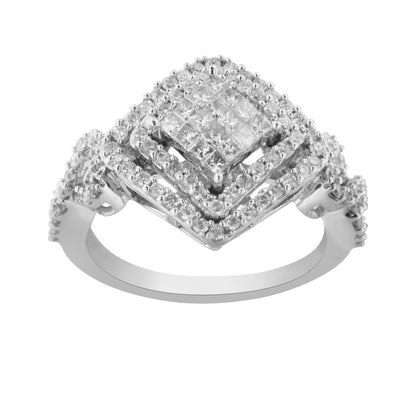 14KT White Gold Diamond Composite Ring (1 cttw, H-I Color, I1-I2 Clarity) by Bids.com