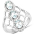 1.54 Carat Genuine Aquamarine and White Zircon .925 Sterling Silver Ring by Bids.com