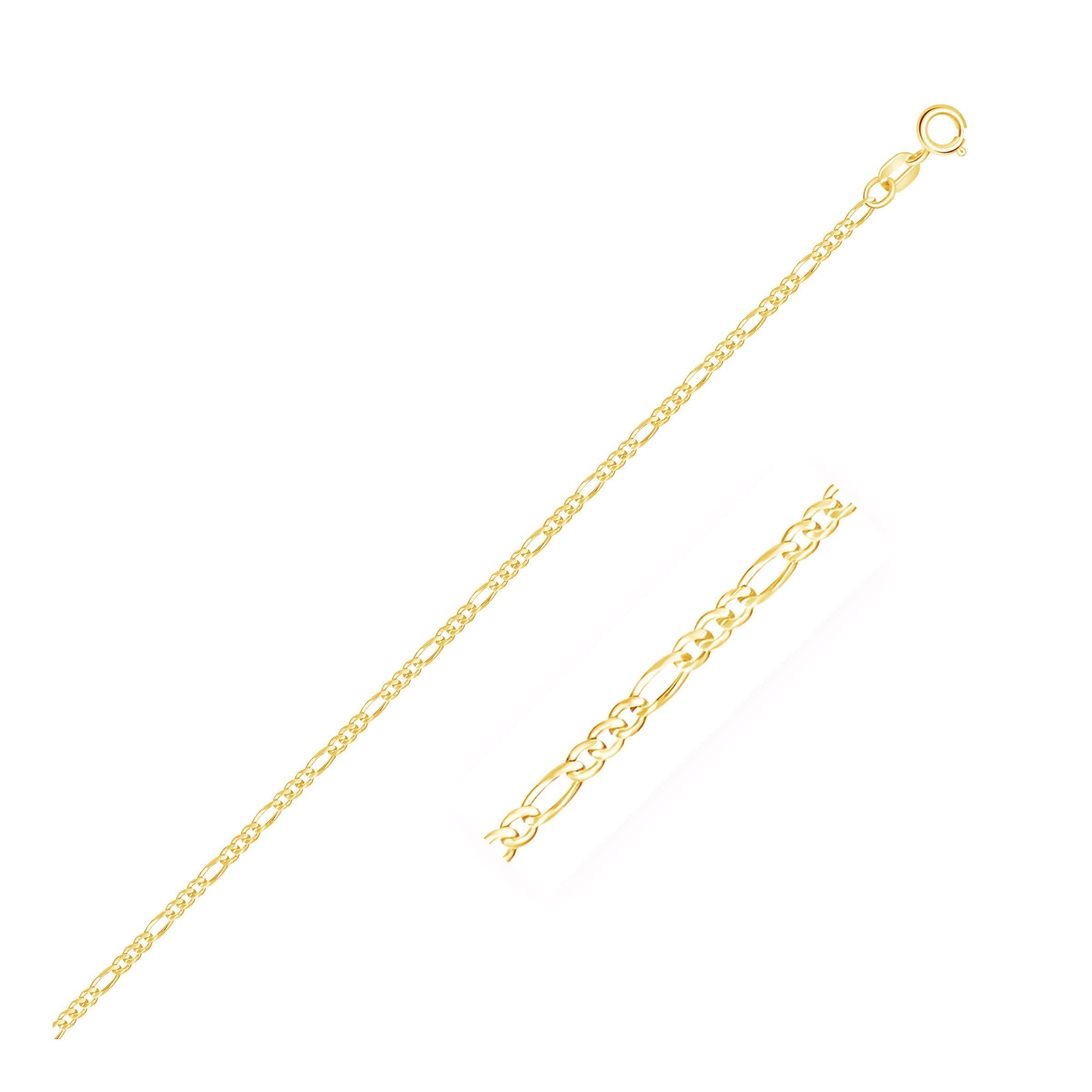 14k Yellow Gold Figaro Anklet 1.5mm  DestGlow