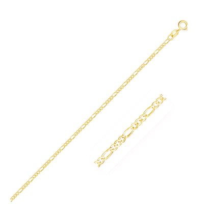 14k Yellow Gold Figaro Anklet 1.5mm  DestGlow