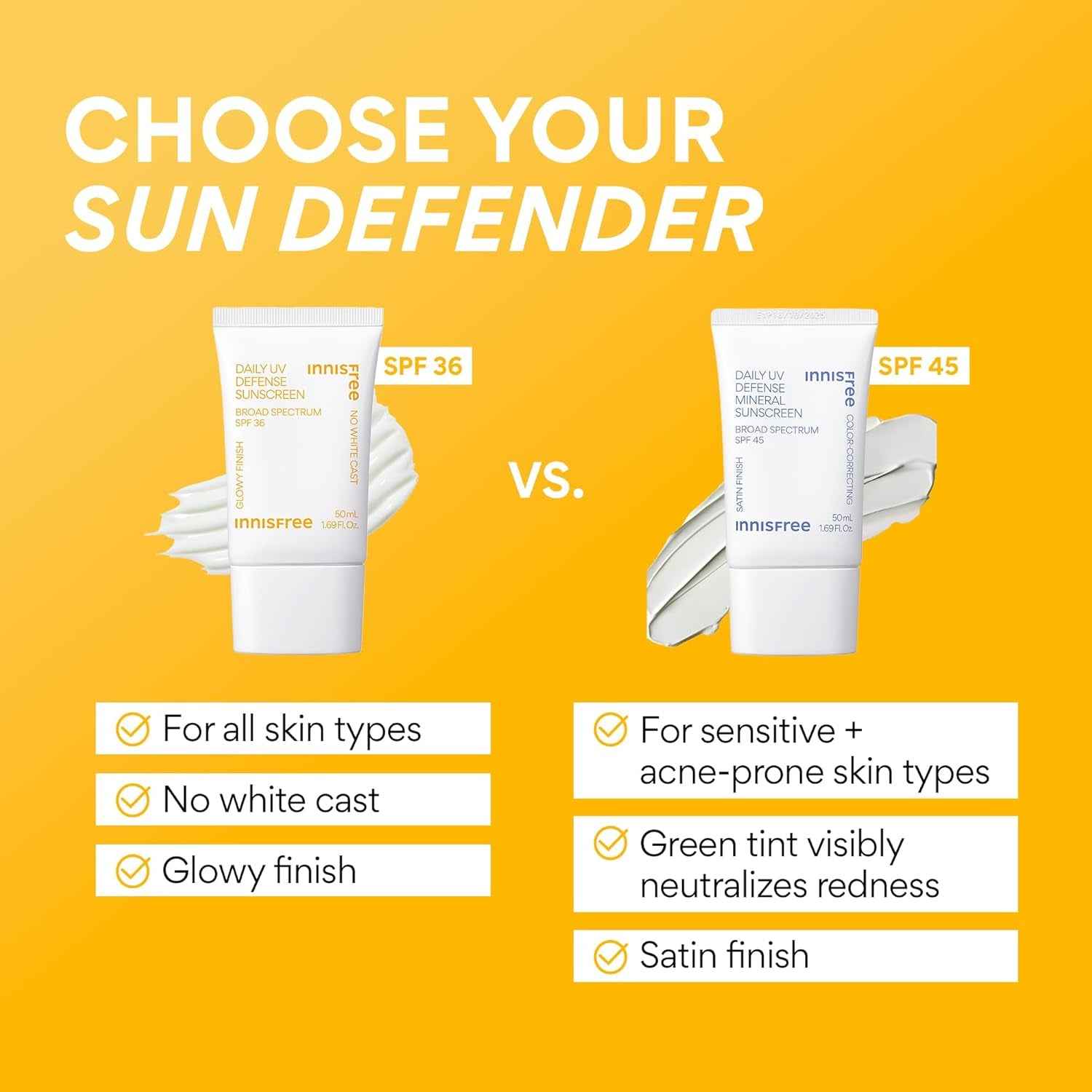 Daily UV Defense Sunscreen Broad Spectrum SPF 36, Invisible Korean Sunscreen for Face with No White Cast