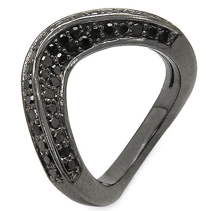 1.02 Carat Genuine Black Diamond .925 Sterling Silver Ring by Bids.com