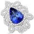 11.68 Carat Genuine Tanzanite and White Diamond 18K White Gold Ring by Bids.com