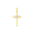 14k Two Tone Gold High Polish Diamond Cut Cross Pendant  DestGlow