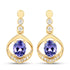 0.76 Carat Genuine Tanzanite and White Diamond 14K Yellow Gold Earrings by Bids.com