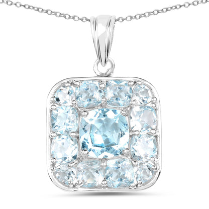 10.05 Carat Genuine Blue Topaz .925 Sterling Silver Pendant by Bids.com