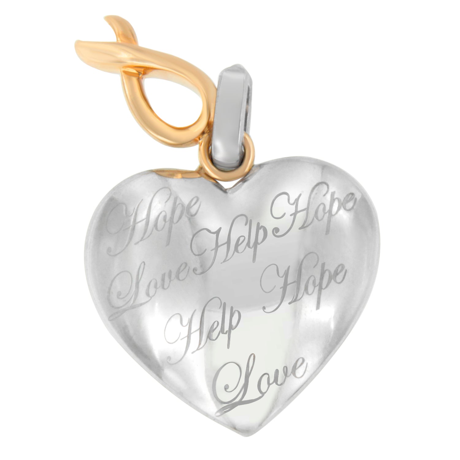 10K Yellow Gold Over Silver Heart Pendant Necklace by Bids.com