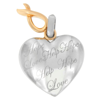 10K Yellow Gold Over Silver Heart Pendant Necklace by Bids.com