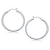 14k White Gold Polished Hoop Earrings (40 mm)  DestGlow