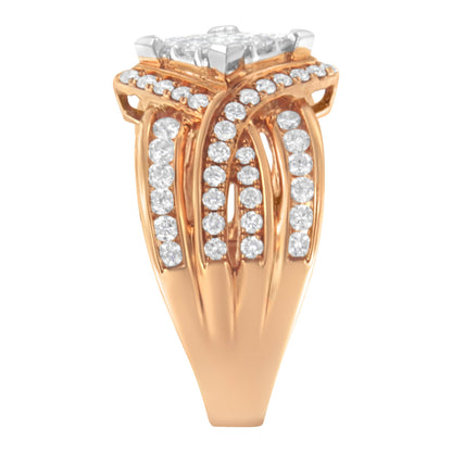 Two-Tone 10KT Gold Diamond Bypass Cocktail Ring (1 1/2 cttw, H-I Color, I1-I2 Clarity) by Bids.com