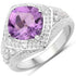 2.82 Carat Genuine Amethyst and White Topaz .925 Sterling Silver Ring by Bids.com