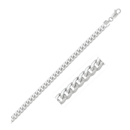 5.5mm 14k White Gold Miami Cuban Semi Solid Bracelet  DestGlow