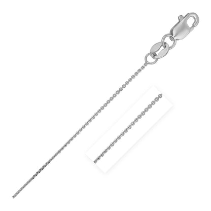 14k White Gold Cable Link Chain 0.5mm  DestGlow